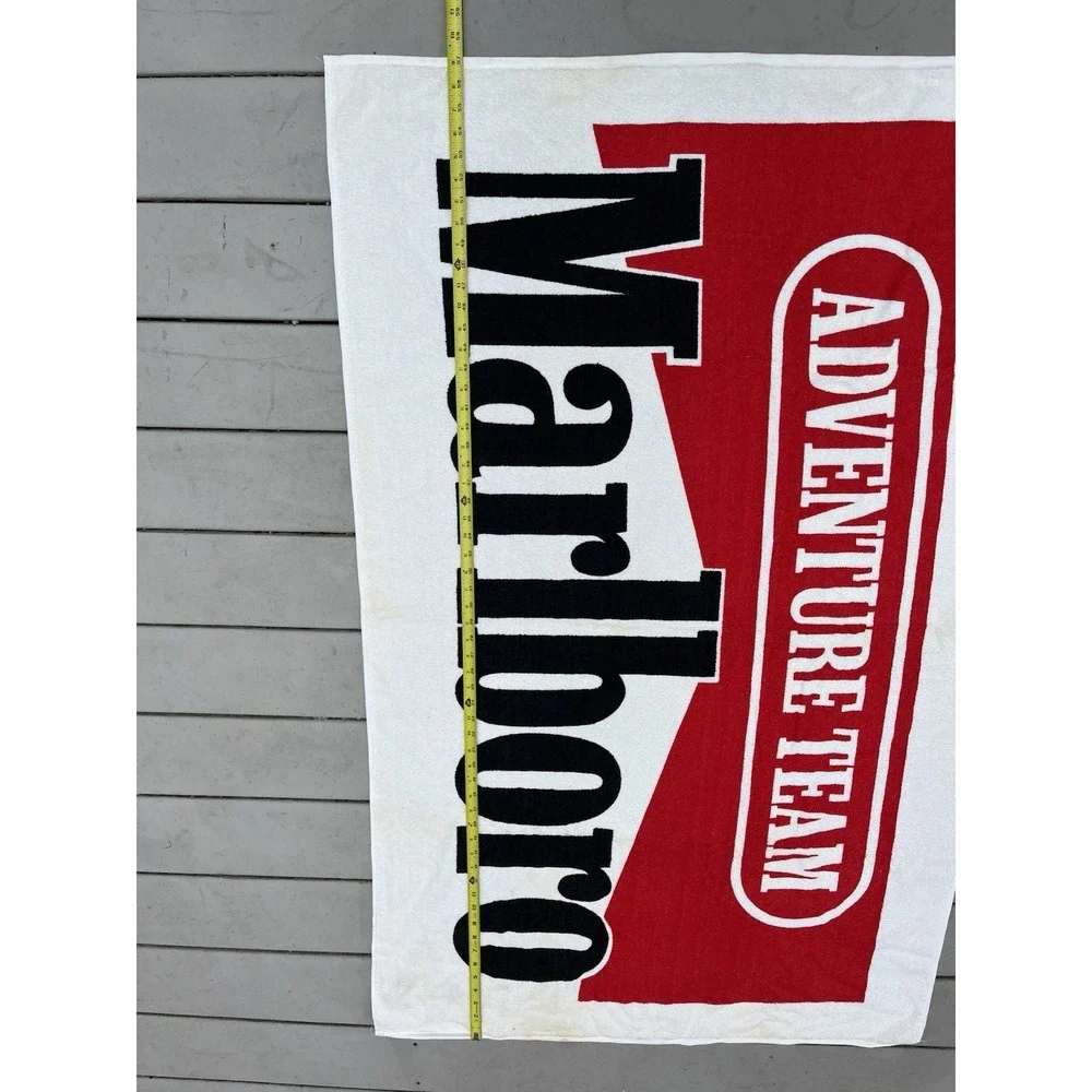 Marlboro Adventure Team‎ Beach Towel 56x35 OSFA Vintage 90s Summer Terry Cloth